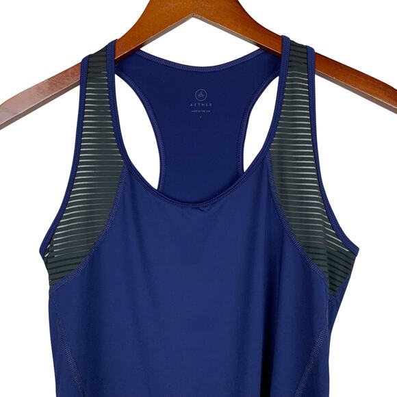 Aether Tank Top Blue Black Racerback Active Workout Women's 1 XS - Picture 2 of 5